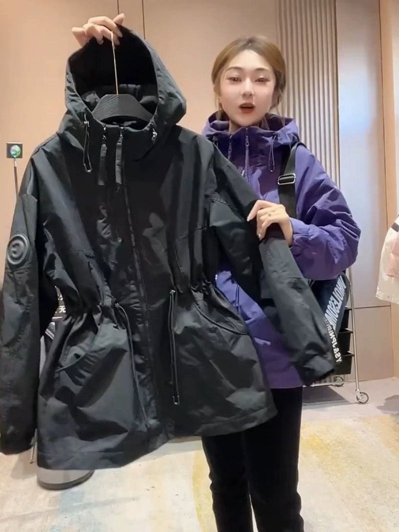 Hooded Stitching Jacket 2024 New Casual Chanel Style Slim Fit Age-Reducing European Baseball Jacket Jacket - Image 3